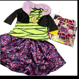Monster High Clawdeen Wolf TOP purple SKIRT Halloween Costume GIRLS Large 12 14